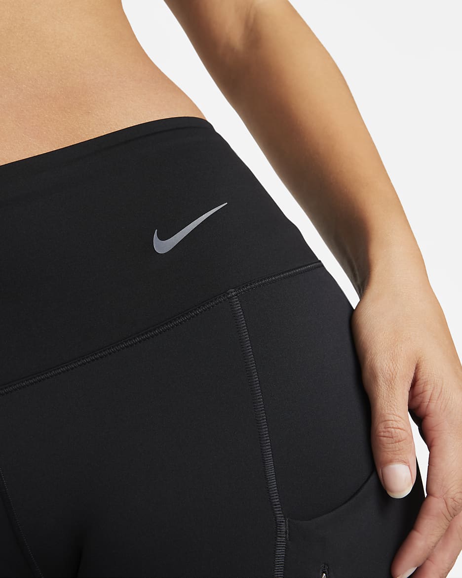 Nike Go Women s Firm Support Mid Rise Cropped Leggings with Pockets. Nike